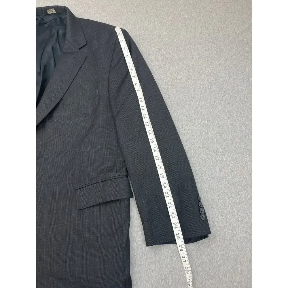 Jos A Bank Blazer Mens 48R Glen Plaid Single 100% Wool Single Breasted Signature